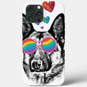 Cachorro german shepherd com Dia de os namorados d