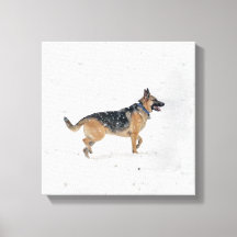 Cachorro German shepherd Resgatado Feliz Na Canvas