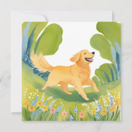 Cachorro Golden Retriever Feliz | Cartão Leve de A
