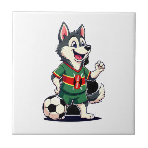 Cachorro Husky Engraçado Dabbing Quênia Futebol -