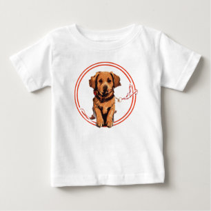 Cachorro impressão para bebês camisetas brancos