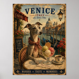 Cachorro Italiano Greyhound em Veneza Pôster de Vi