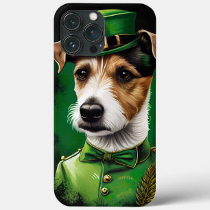 Cachorro Jack Russell vestido para o Dia de São Pa