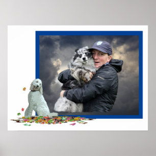 Cachorro Labradoodle Em Folhas Poster