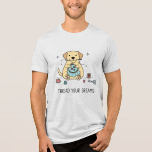 Cachorro Labrador Amarelo Aconchegante Bordado Art