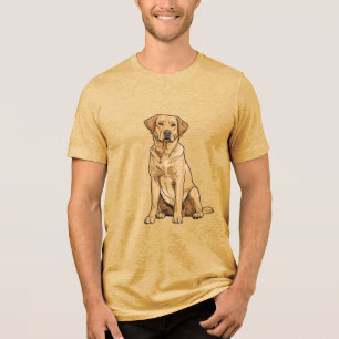 Cachorro Labrador Amarelo Sentado em Pop Art