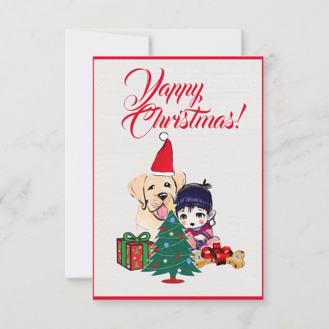 Cachorro Labrador Cachorro Com Cartão Xmas De Rapa (Frente)