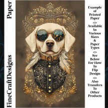 Cachorro Labrador, Filigrana Dourada CM3 Papel par