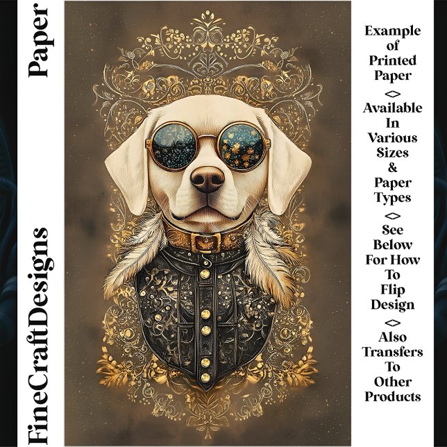 Cachorro Labrador, Filigrana Dourada CM3 Papel par (Criador carregado)