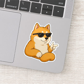 Cachorro Legal Pistola de Dedos Meme Adesivo