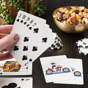 Cachorro Motociclista Cartas de Baralho