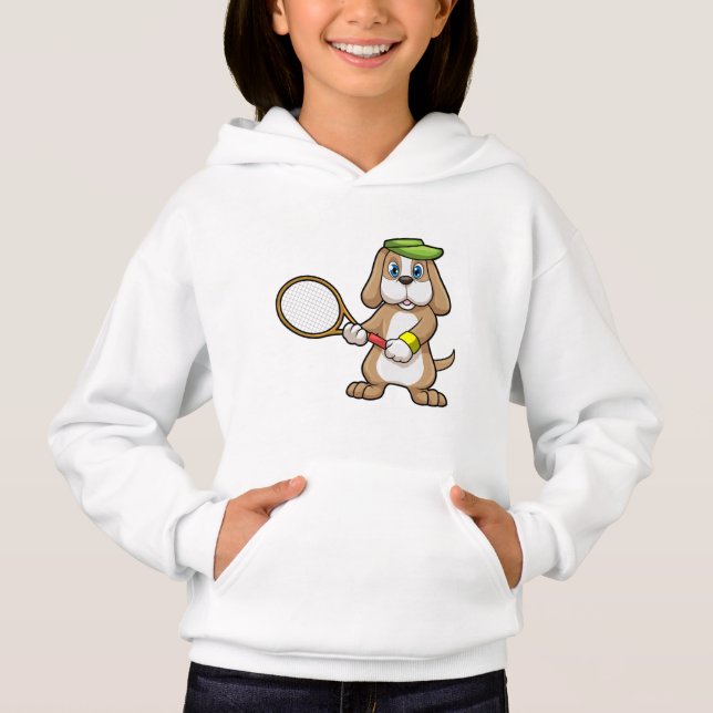 Cachorro na Tênis com Tênis raquete e Boné (Frente)