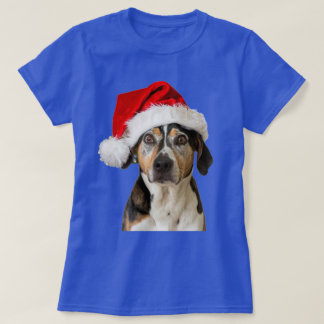Cachorro Natal Engraçado Xmas Vestindo camiseta Sa