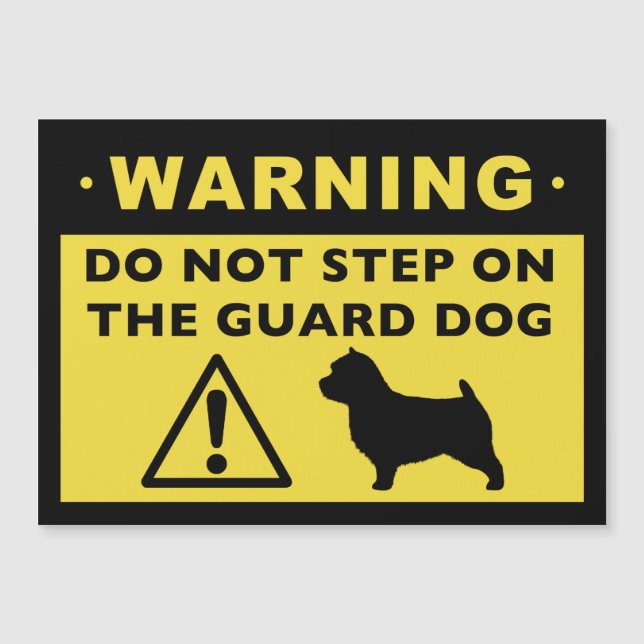 Cachorro Norwich Terrier Guarda Divertido Aviso (Frente)