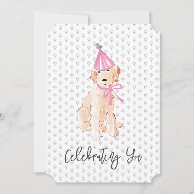 Cachorro-ouro Cachorro de Bolo de Aniversário Cele (Frente)