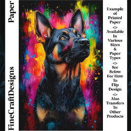 Cachorro Pastor Alemão Arte Pop Vibrante CS7 Papel