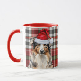 Cachorro-pastor australiano e caneca de Natal Xadr
