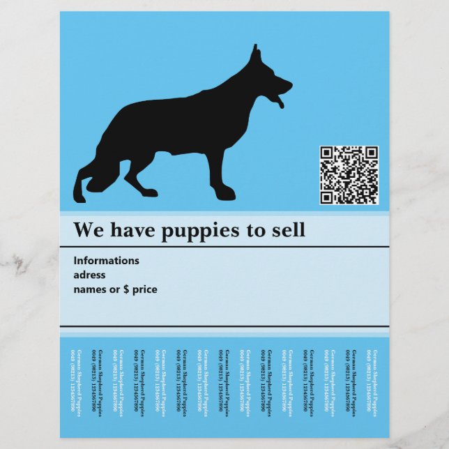 Cachorro Pastor Minimalista Flyer Personalizado (Frente)