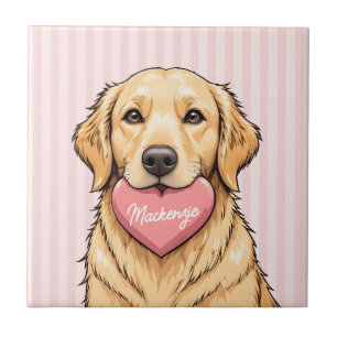 Cachorro Personalizado com Coração Rosa