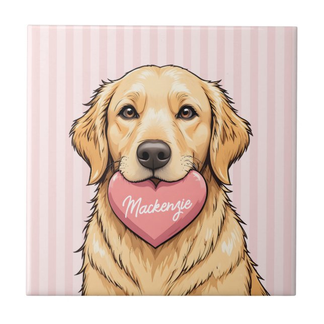 Cachorro Personalizado com Coração Rosa (Frente)