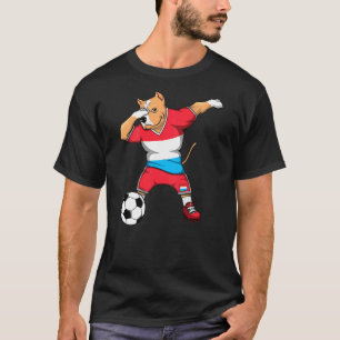 Cachorro Pitbull Dabbing Camisa de Futebol de Luxe