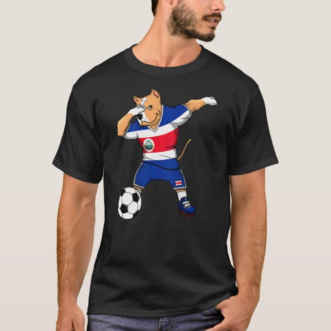 Cachorro Pitbull Dabbing da Costa Rica Camisa de F (Frente)