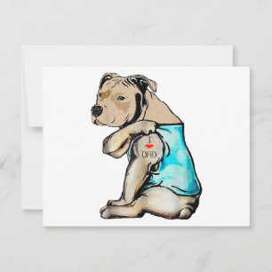 Cachorro Pitbull Eu Adoro Pai Tatuando Família Eng