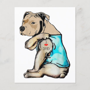 Cachorro Pitbull Eu Amo Pai Tatuagem Família Diver
