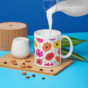 Cachorro preto fundo preto caneca de café