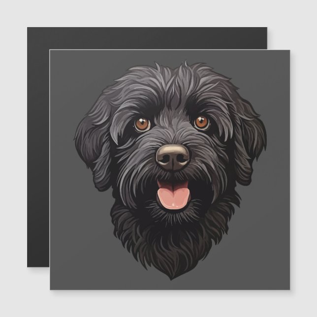 Cachorro Preto Labradoodle (Frente/Verso)