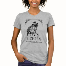 Cachorro Pug-y-licioso Cachorro Mãe Cinza Camisa T