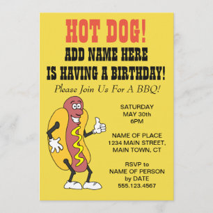 Cachorro Quente Alguém Tendo Um Convite De CHURRAS