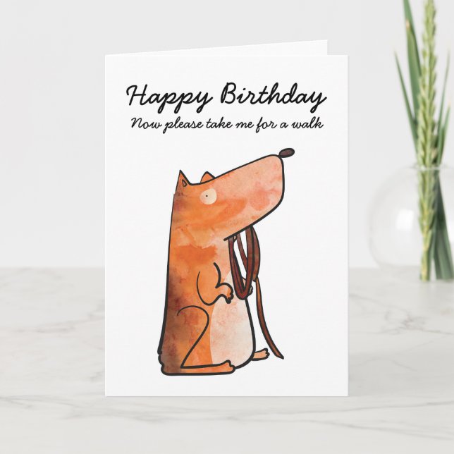 Cachorro quer um cartão de aniversário (Frente)