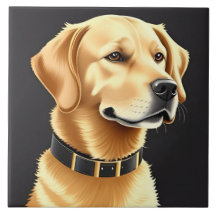 Cachorro Retriever Dourado Usando uma Coleira de C