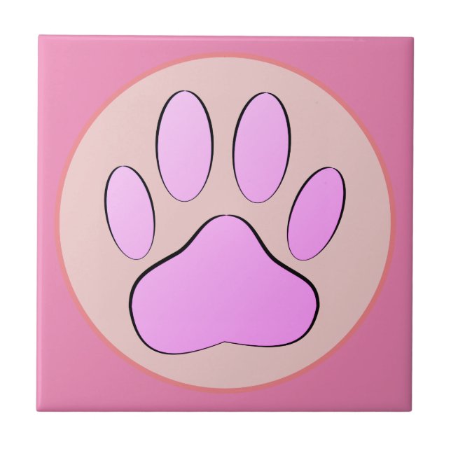 Cachorro Rosa Bebê, Pawprint Round Frame (Frente)