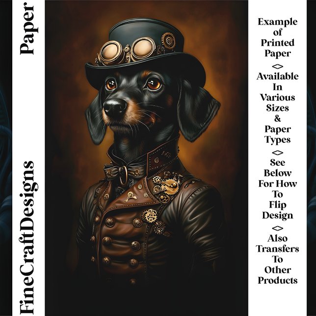 Cachorro Salsicha Dachshund Steampunk Papel Craft  (Criador carregado)