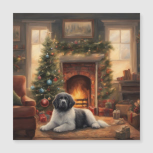 Cachorro Sentado em Frente a uma Árvore de Natal