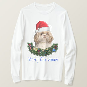 Cachorro Shih-Tsu  Camiseta Itens de Natal