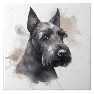 Cachorro Terrier Escocês Preto Elegante Animal de