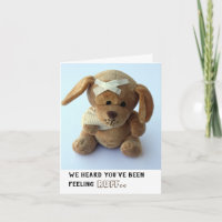 Cachorro Ursinho Doente Bastante Obter Bem Cartão