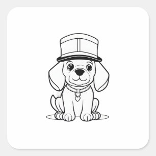 cachorro vestindo chapéu, colarinho e etiqueta