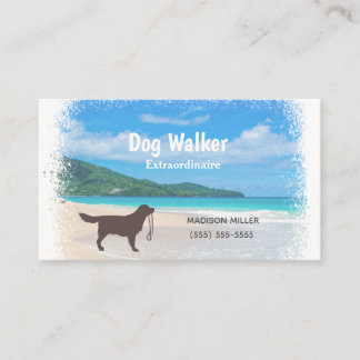 Cachorro Walker/ Pet Sitter Beach Cartão de visita