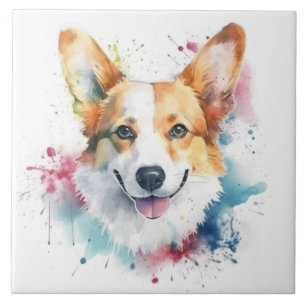 Cachorro Welsh Corgi, Pet em Aquarela