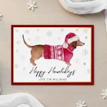 Cachorro Wiener Dachshund Vermelho Feliz Howliday 
