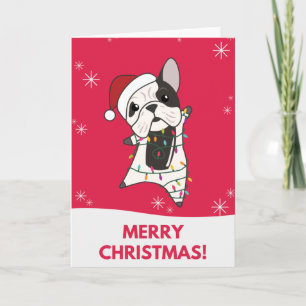 Cachorros Bulldog Feliz Natal Cartão para Animais