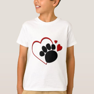 Cachorros Corações Adoro a camiseta dos Cachorros