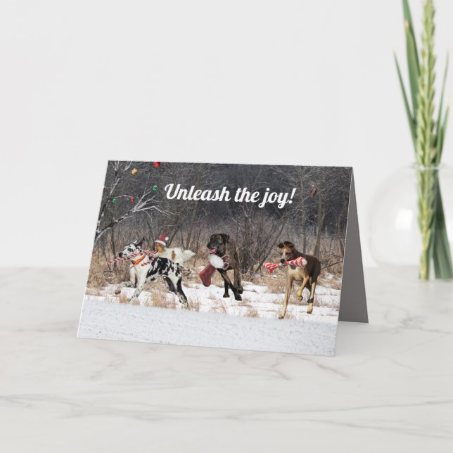 Cachorros de Cartão de Férias Felizes (Frente)