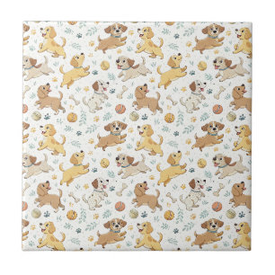 Cachorros de Desenho Animado Divertidos - Padrão d
