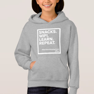 Cachorros FLVS. WiFi. Aprenda. Repetir. Cinza Hood