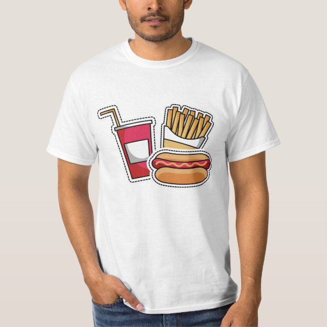 Cachorros quentes e camisetas e jaquetas (Frente)